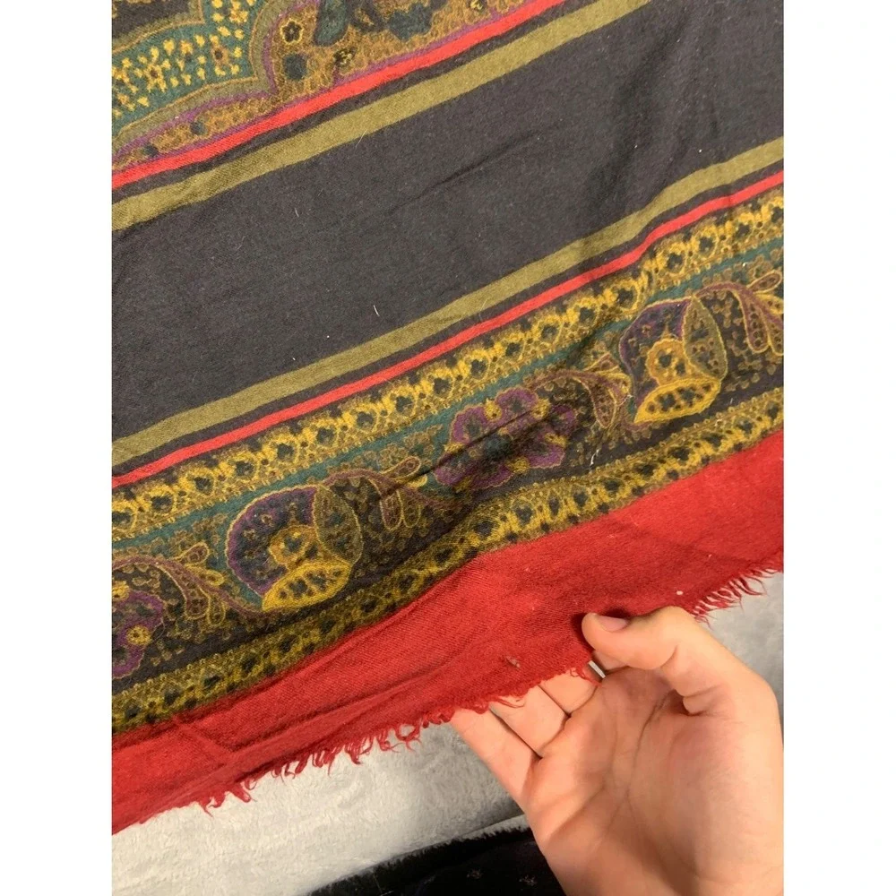 Vintage Gucci Wool Paisley Scarf Large 50